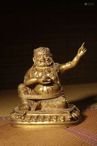 A GILT-BRONZE FIGURE OF BUDDHA,QING DYNASTY