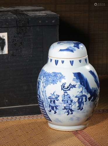 A BLUE AND WHITE‘FIGURE’JAR,KANGXI PERIOD