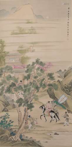 A LANDSCAPE PAINTING 
PAPER SCROLL
YAN SHAOXIANG MARK
