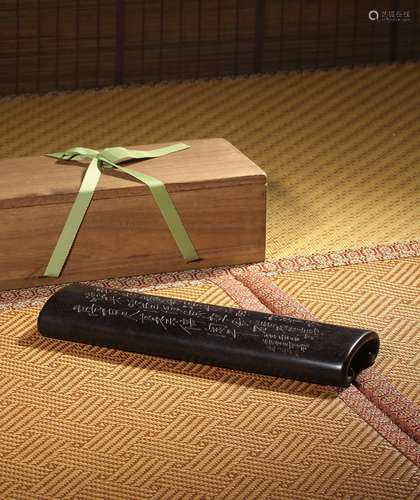 A CARVED ROSEWOOD WRISTREST,QING DYNASTY