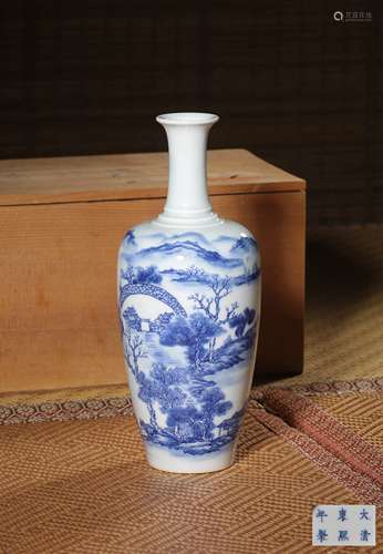 A BLUE AND WHITE‘FIGURE’VASE,MARK AND PERIOD OF KANGXI