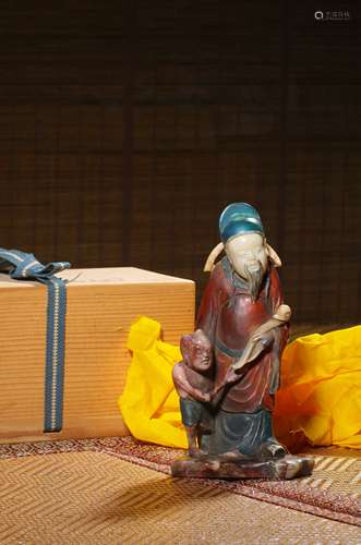 A SOPASTONE FIGURE,QING DYNASTY