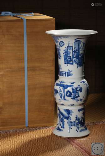 A BLUE AND WHITE ‘FIGURE’VASE,MARK AND PERIOD OF KANGXI