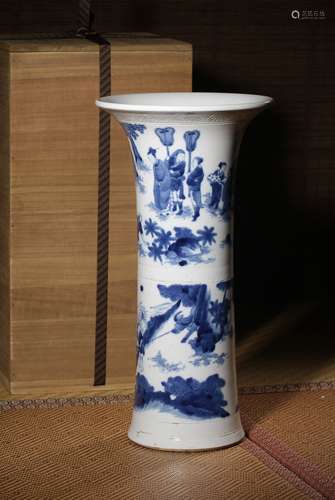 A BLUE AND WHITE ‘FIGURE’VASE,MARK AND PERIOD OF KANGXI