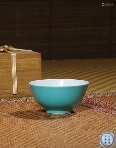 A CLAIR-DE-LUNE-GLAZED CUP,MARK AND PERIOD OF YONGZHENG