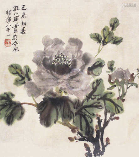 1899-1984 孔小瑜  花卉 设色纸本 镜片