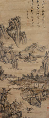 1555-1636 董其昌（款）  山水 设色绢本 立轴