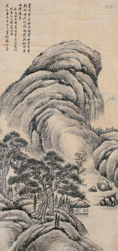 1686-1756 张宗苍 1738 年作 山水 设色纸本 立轴