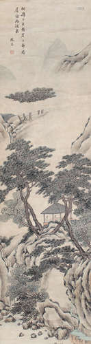 1761-1829 张崟  山水 设色纸本 立轴