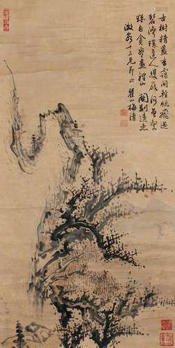 1623-1697 梅清（款）  花卉 纸本 立轴