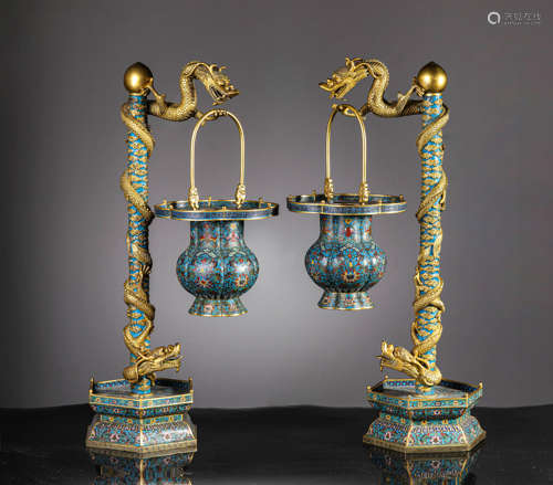 A Pair Of Cloisonné Enamel Cradles