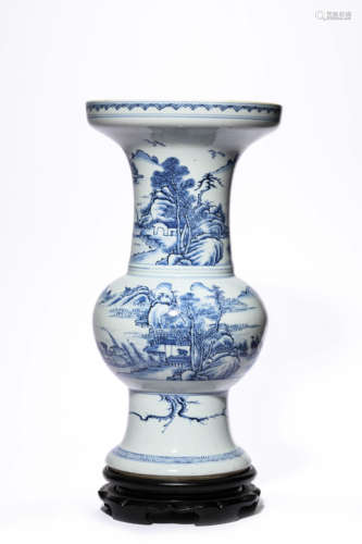 A Blue And White Figure Vase