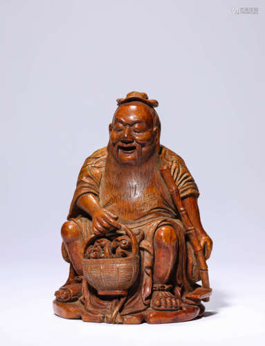 A Carved Bamboo Figure