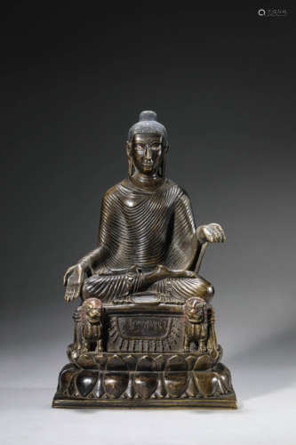 An Alloy Copper Figure Of Buddha Shakyamuni