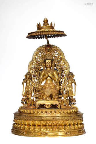 A Gilt-Bronze Figure Of Buddha