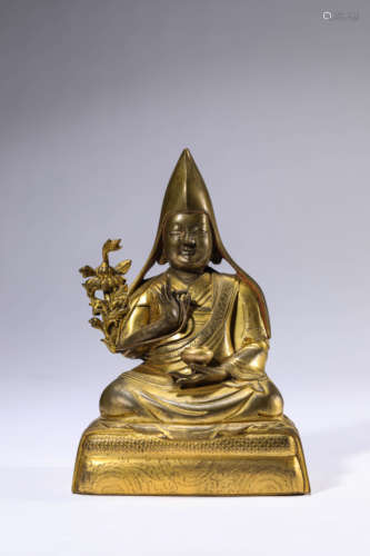 A Gilt-Bronze Figure Of Guru