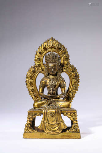 A Gilt-Bronze Of Amitayus