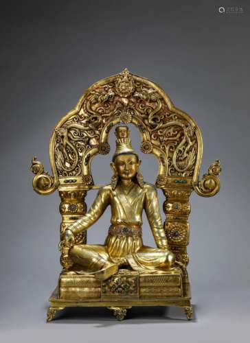 A Tibetan Bronze Figure Of Sontzen Gampo