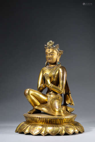 A Tibetan Bronze Figure Of Bodhisattva