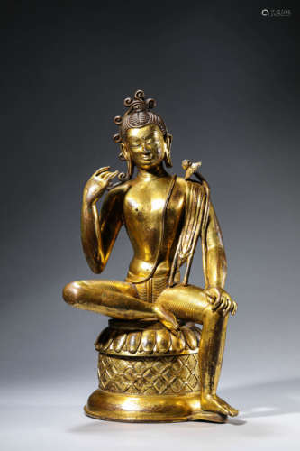 A Tibetan Bronze Figure Of Bodhisattva