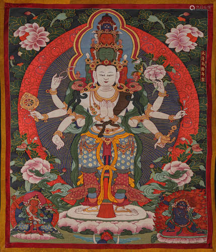 A Thangka Of Eleven-Faced Avalokitesvara