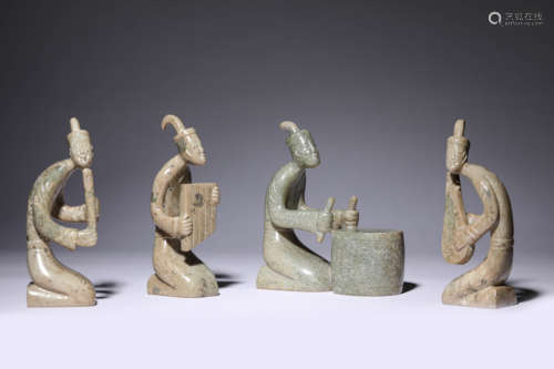 A Group Of Jade Figures