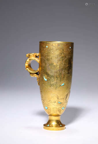 A Gilt-Silver Beast Cup