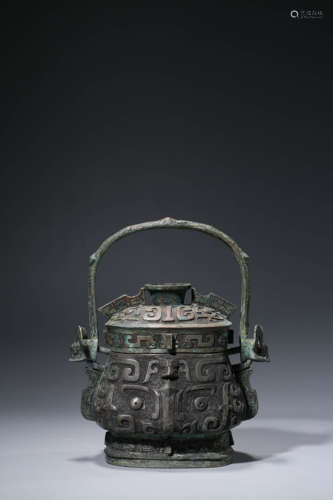 A Bronze Ritual Wine Vessel And Cover, You