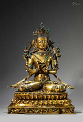 A Tibetan Bronze Figure Of Vajrasattva