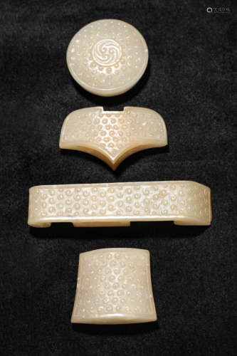 A Group Of Jade Sword Fittings