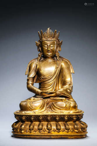 A Gilt-Bronze Figure Of Buddha Shakyamuni