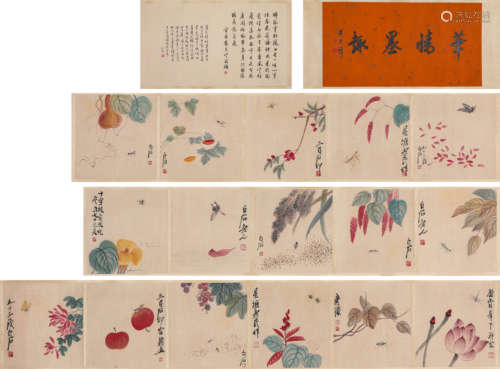 A Chinese Flower And Insect Painting On Paper, Handscroll, Q...