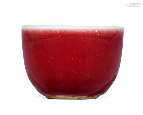 清雍正 霁红釉小杯