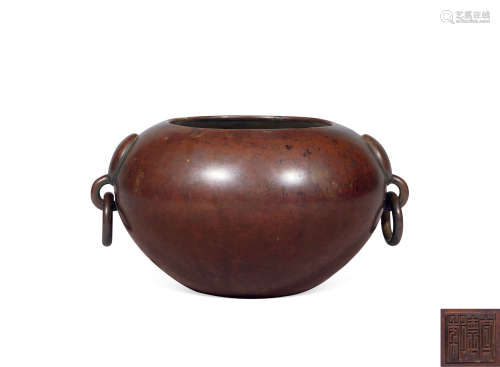 清早期 铜三圆钵式炉