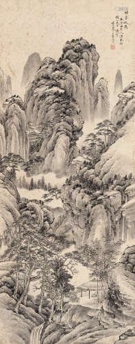 吴儁 （清） 竹亭秋爽 壬戌（1862年）作 水墨纸本 立轴