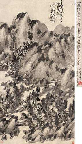 蒲华 （1832-1911） 千岩竞秀 己巳（1869年）作 水墨纸本 立轴