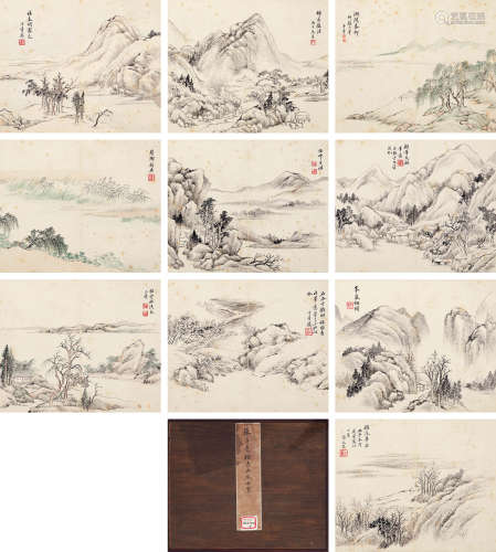 张之万 （1811-1897） 仿古山水册 丙子（1876年）作 设色纸本 册页