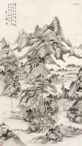 唐岱 （1673-1752） 霍山天柱峰  设色纸本 立轴