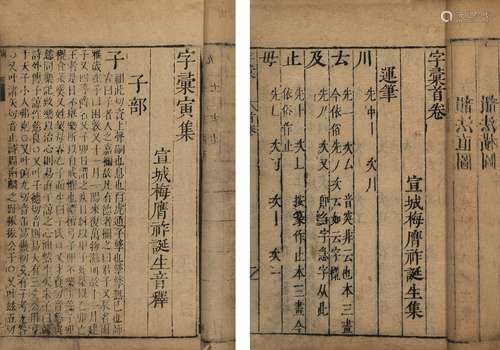 〔明〕梅膺祚 撰 清康熙三十一年（1692）本立堂刊本 字汇 十二卷 首 ...