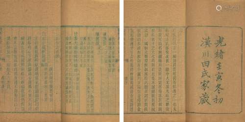 〔清〕田宗汉 撰 清光绪二十八年（1902）汉川田氏刊绿印本 痰饮治效方...