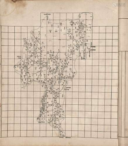 清光绪二十四年（1898）石印本 广西舆地全图 线装 2册 纸本