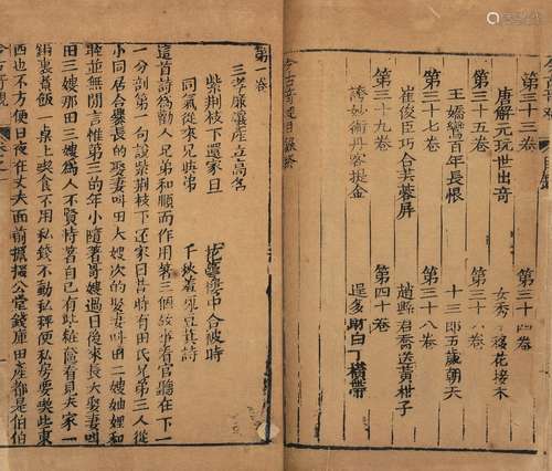 〔明〕抱甕老人 編 清乾隆四十九年（1784）刊本  今古奇观 四十卷 线...