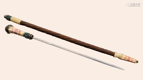 十九世纪 奥斯曼帝国嵌宝手杖剑