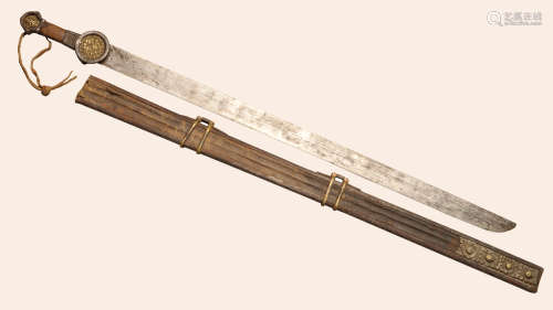清 中国西藏康巴锤揲支巴扎职官佩刀