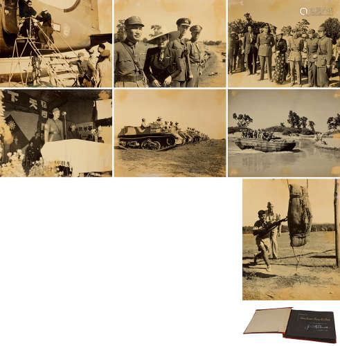 民国卅二年（1943）摄制 史迪威签赠蒋公夫妇视察中国驻印军蓝伽营照...
