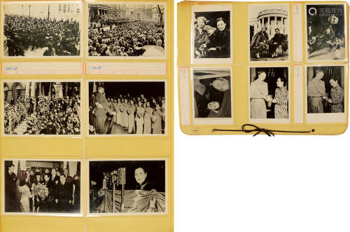 民国时期摄制 蒋夫人游美呼吁抗战照片集 银盐纸基 1册173张