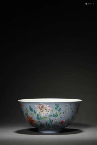 A FAMILLE ROSE SGRAFFITO PEONY BOWL , TONGZHI MARK