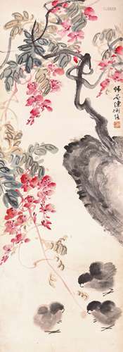 陈师曾 花卉 纸本设色镜片