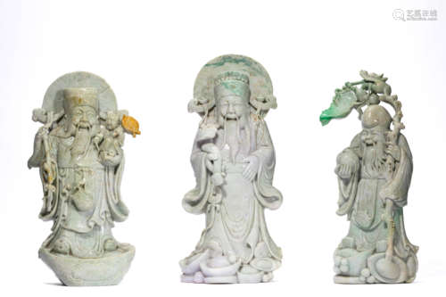 A Set of Jadiete Immortals Statues