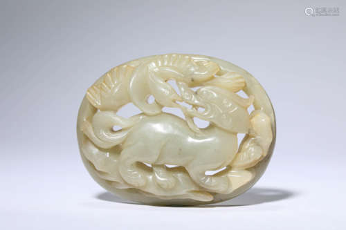 A Jade Beast Ruyi Septure Head Ornament